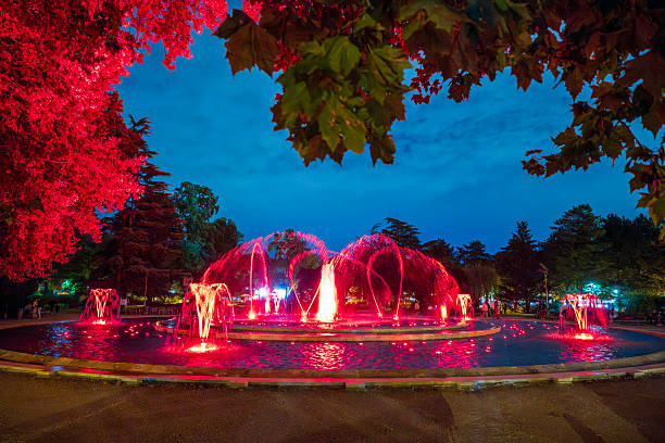 Musical Fountain on Margaret Island in Budapest, Hungary
