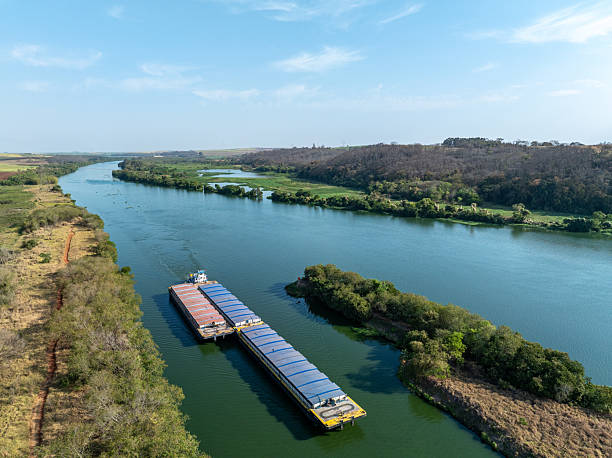 istock Bulk carrier sailing on the Tiete River 2236829881