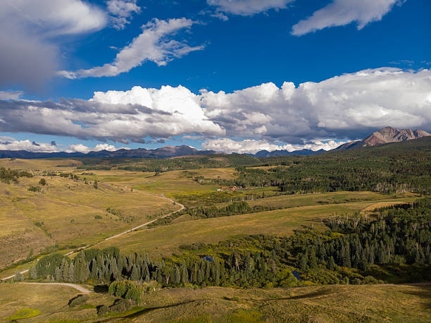 istock Scenic valley. Silver Pick Road winds through San Miguel County landscape. 2236839439