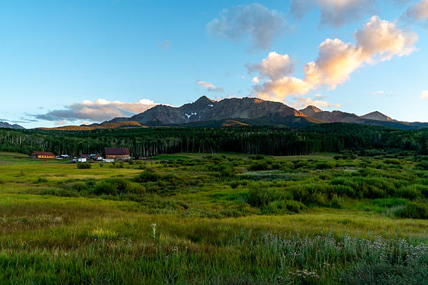 istock Ranch nestled. Colorado mountain valley landscape 2236839471