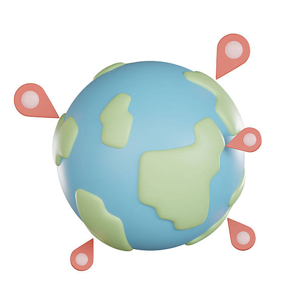 istock Map location 3d icon globe with pin marker playful vibe 2236843859