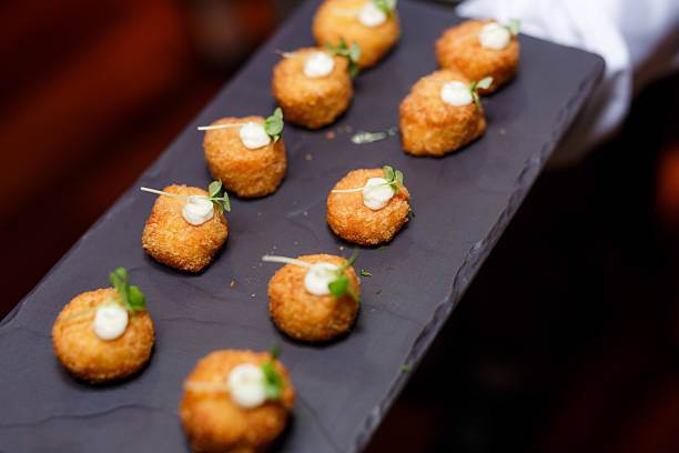 istock A Platter of Fried Croquette Appetizers on a Black Slate 2236845640