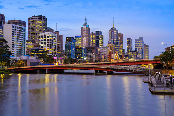 istock City of Light: Melbourne's King Street Bridge at Dusk 2236846322