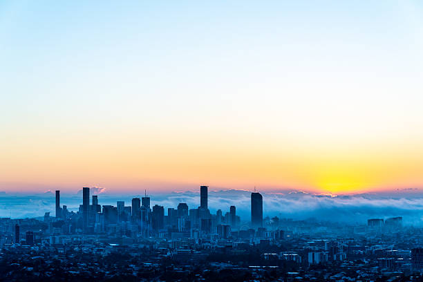 istock Brisbane Skyline in Morning Fog 2236846405