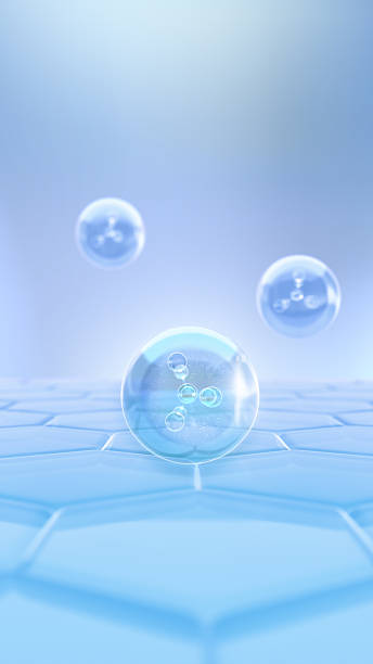 istock Molecule Collagen Serum and Vitamin on background, Concept skin care cosmetics solution, 3D rendering 2236849500