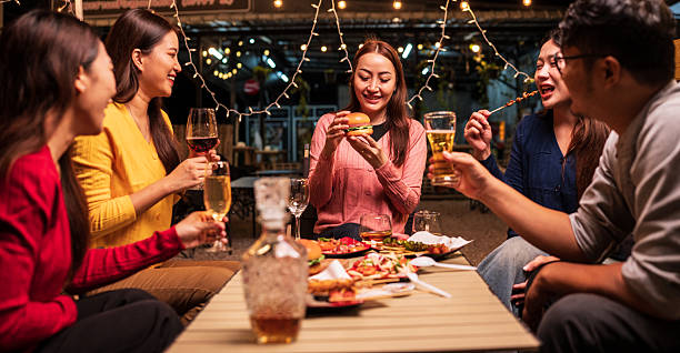 istock Celebrate whisky at an intimate party at a camping restaurant  group celebration. 2236849894