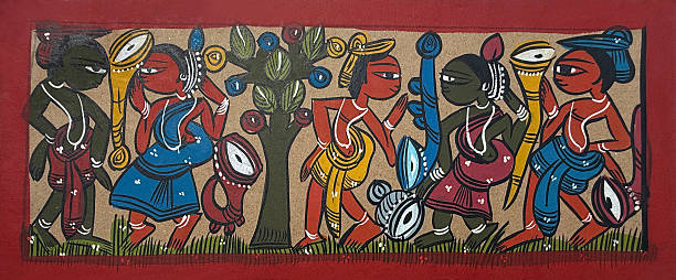 istock Dance festival painted in traditional Indian folk art style 2236850128