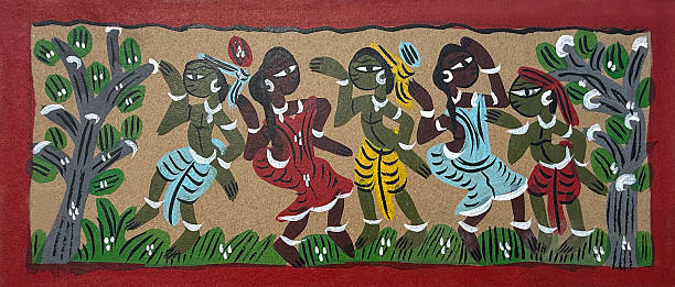 istock Dance festival painted in traditional Indian folk art style 2236850854