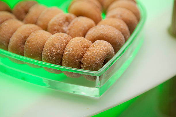 Mini doughnuts for dipping in a chocolate fountain