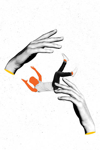 istock Photo image trendy banner collage of scared man fall hands bullying tension abuse problem stereotype concept pressure incognito 2236855196