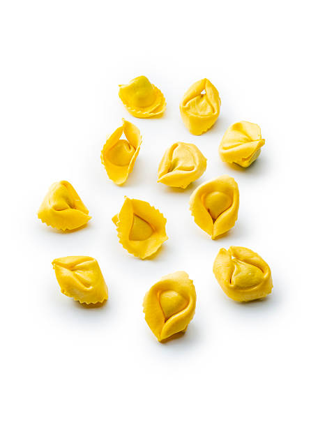 Italien ingredients: Tortellini Pasta on White Background