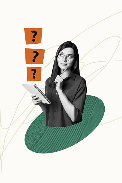 istock Pop sketch 3d image artwork collage of minded student girl hold notepad think answer dilemma test solving memo contemplation 2236859327