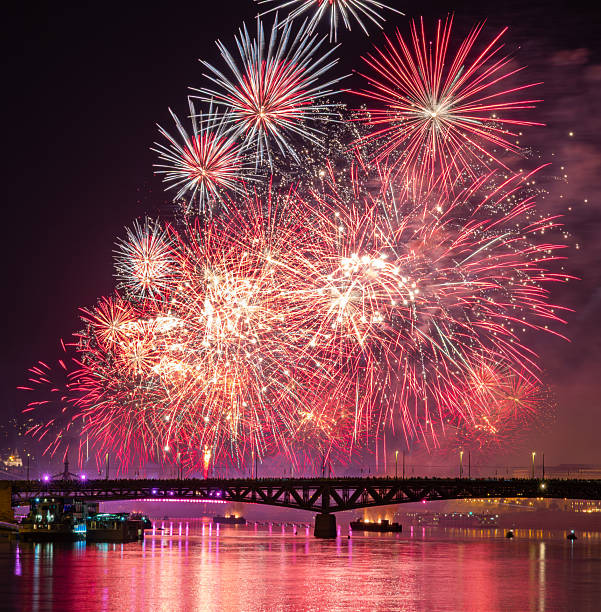 istock Colorful fireworks over river Danube in Budapest, Hungary 2236860315