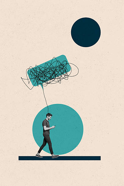 istock Collage with person surrounded by message bubbles symbolizing chatting communication online interaction business 2236861727