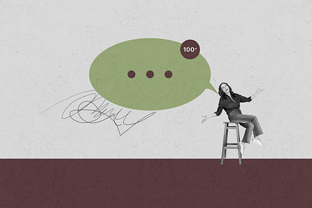istock Collage with person surrounded by message bubbles symbolizing chatting communication online interaction business 2236861838