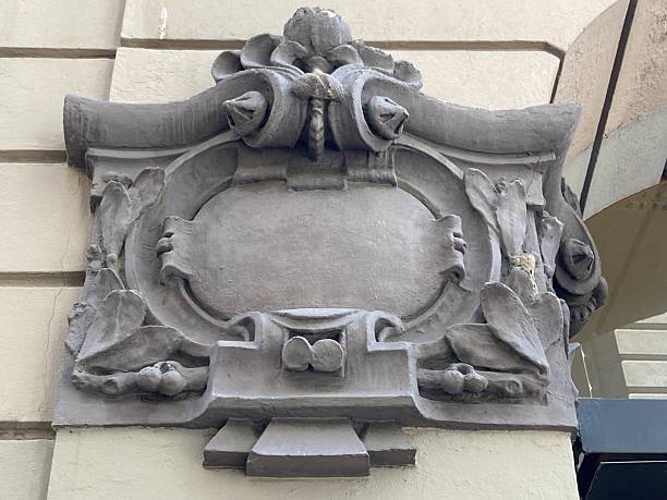 istock Close Up Cartouche Medallion on Stone Wall 2236863770