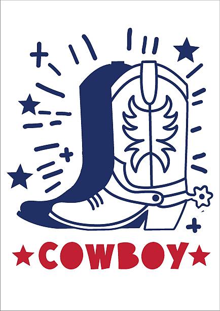 Cowboy boots vector graphic hand drawn illustration with cowgirl boots printable symbol isolated on white for print or design