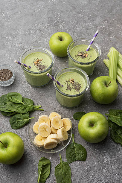 istock Green Smoothie with Spinach Celery Apple Chia Seeds 2236877455