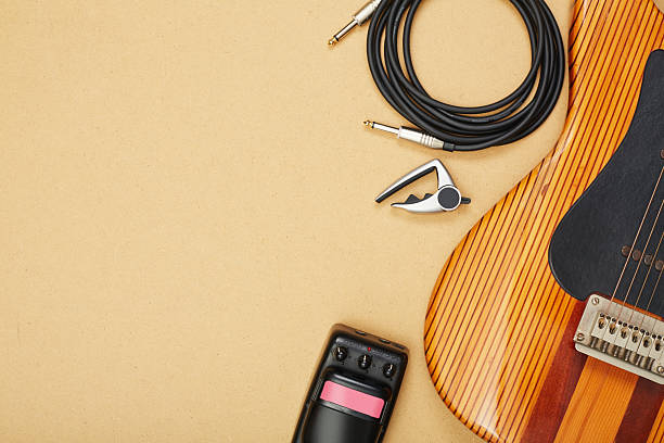 istock Flat lay electric guitar and accessories 2236883414