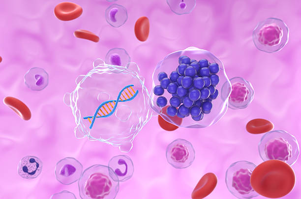 istock Gene therapy in Diffuse large B-cell lymphoma (DLBCL) - closeup view 3d illustration 2236884758