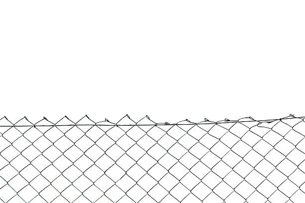 istock metal fence with white background 2236891894