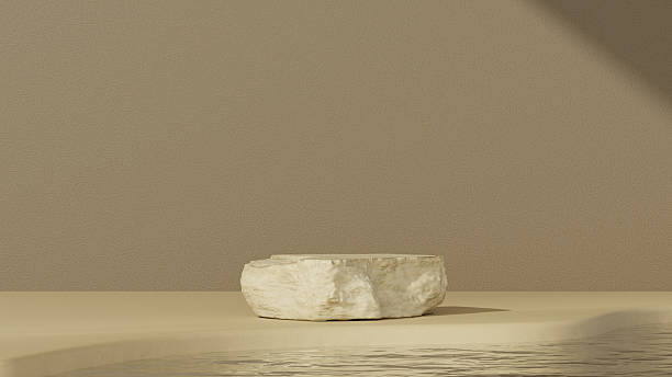 istock Natural Luxury Display Podium with Beige Background 2236896335