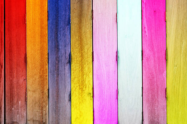istock Multi color on wooden plank background. 2236908507