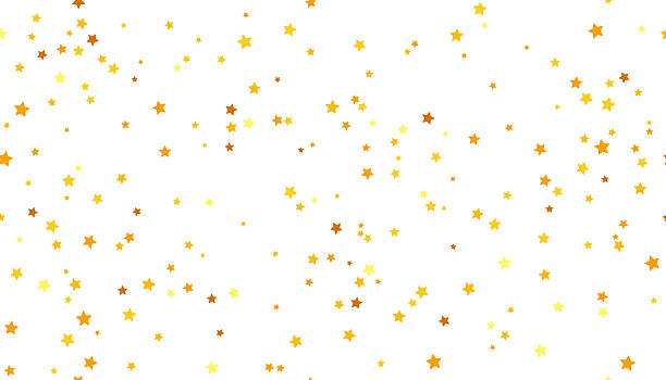 istock A gold background with falling confetti stars. A repeating glittering pattern of yellow, orange, and gold dots. Vector background for holidays, Christmas, New Year, and birthdays. 2236908844