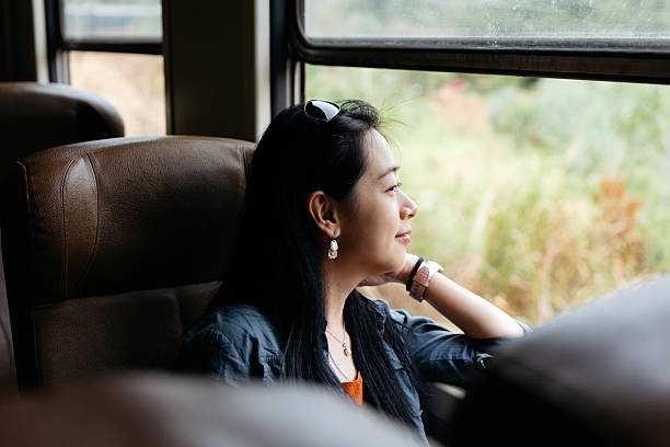 istock Female Travelers Looking Out Train Window During Journey 2236911591