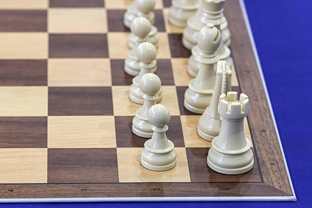 White pieces of a chess set.