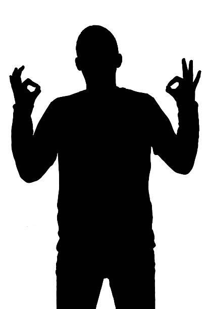 istock silhouette of  meditation man on white background 2236929228