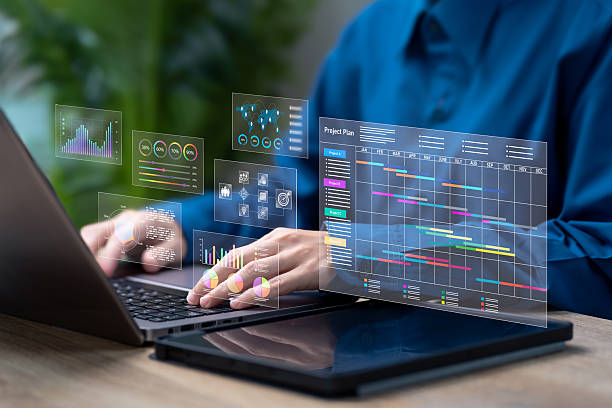 istock Project Management, Statistical Data Analysis Concept, Businesswoman Show Dashboard for Financial Forecast, Corporate Annual Data Review, Strategic Project Management, Market Insights Analytics 2236929583