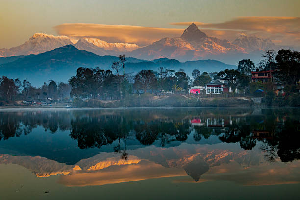 istock Sunrise over the Himalayas with Reflections on Phewa Lake 2236931171