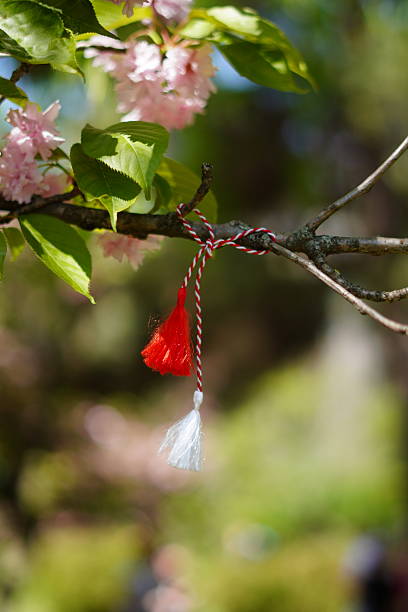 istock Martisor tied on blooming tree branch 2236941822