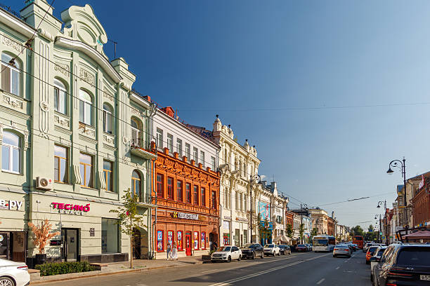 Samara, Russia - August 16, 2025: Kuibyshev Street in Samara, Russia, with historic architecture