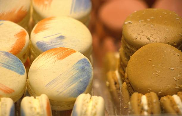 French macarons for sale in pastry shops