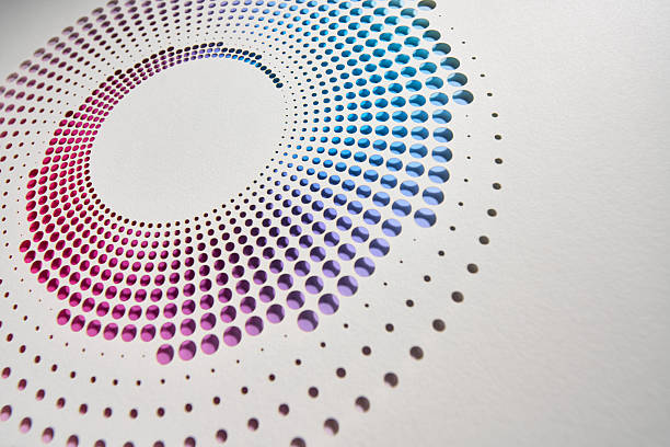 istock Colorful dot spiral mandala cut from white paper with smooth radial gradient 2236951207