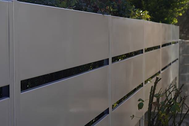 istock A modern fence with a minimalist design. 2236957526