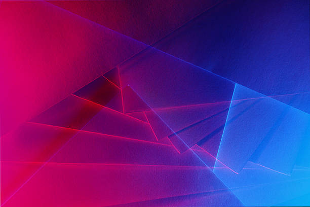 istock Abstract background with overlapping geometric shapes in vibrant blue and magenta. 2236958045