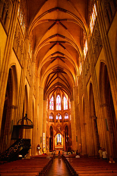 Bayonne, France - August 6, 2025: Interior of Bayonne Cathedral.