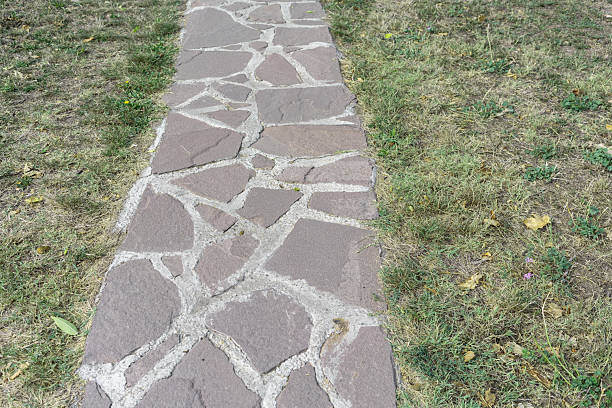 Detail of stone pavement in the village of Santillana del Mar, Cantabria, northern Spain