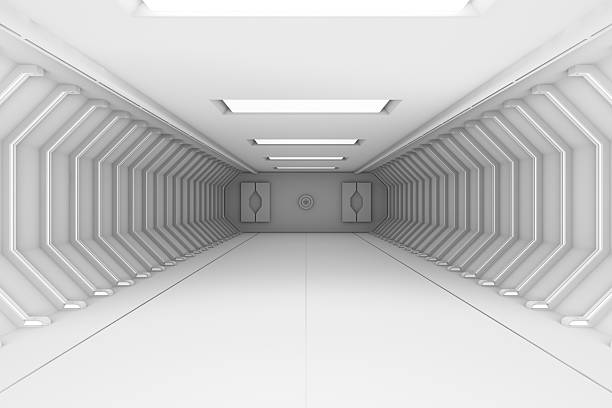 Abstract background, stage geometry shaped podium mockup for product display, tunnel with lights