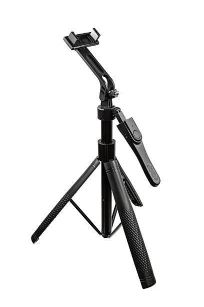 istock A black selfie stick with a tripod stand on a white background. 2236974849