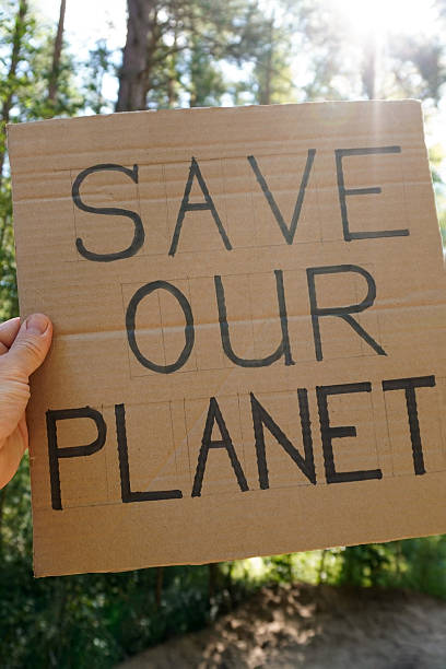 istock Hand holding save our planet cardboard sign protesting climate change 2236978824