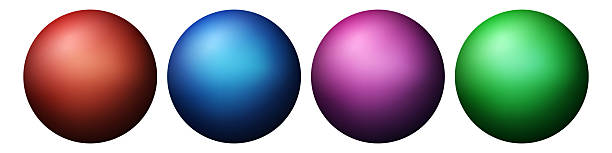 istock Set with glass colorful balls. Glossy realistic ball, 3D abstract vector illustration highlighted on a white background. Big metal bubble with shadow 2236981323