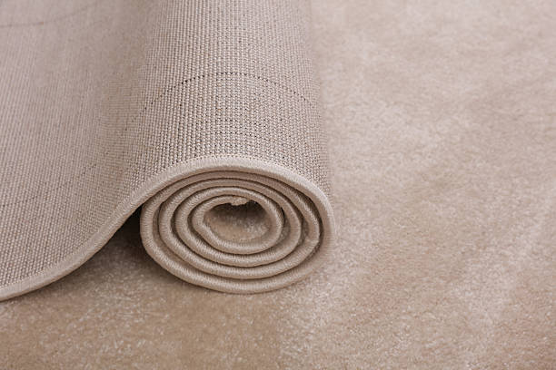 istock Beautiful soft shaggy carpets rugs texture close up. 2236981449