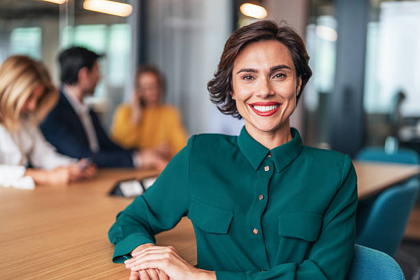 Confident businesswoman in modern office