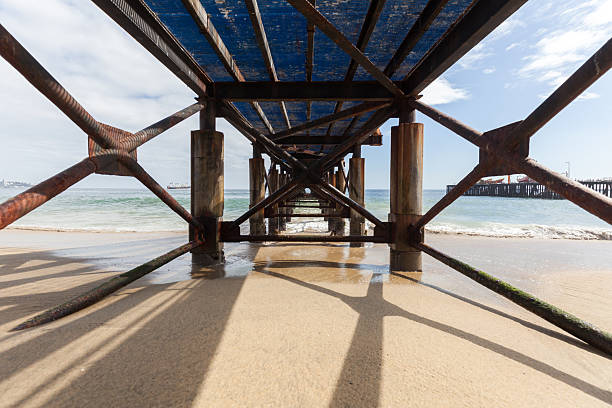 view of the dock from below towards the bottom in Valparaiso