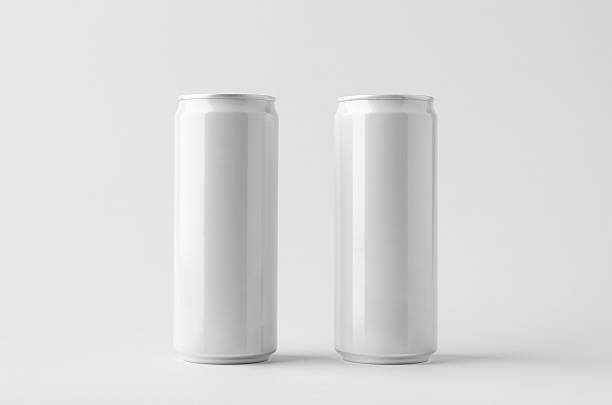 istock Slim soda energy drink beverage can mockup on a gray background 2236990105