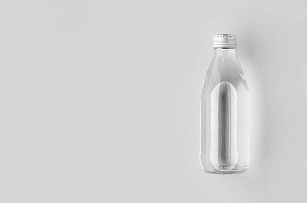 istock Small water bottle mockup, clear glass, copyspace 2236990292